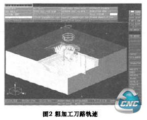 图2粗加工刀路轨迹