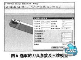 选取的刀具参数机三维模型