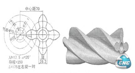 螺旋齿轮零件图与实体模型