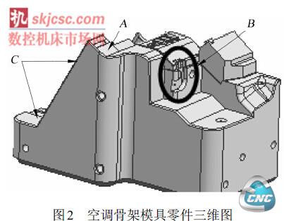 空调骨架模具零件的三维图