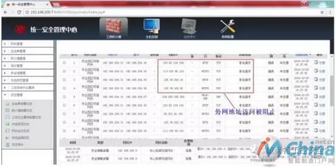 工业防火墙成功阻断外网甚至是境外IP的非法访问