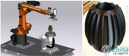 西门子展示的机器人加工与增材制造集成应用案例